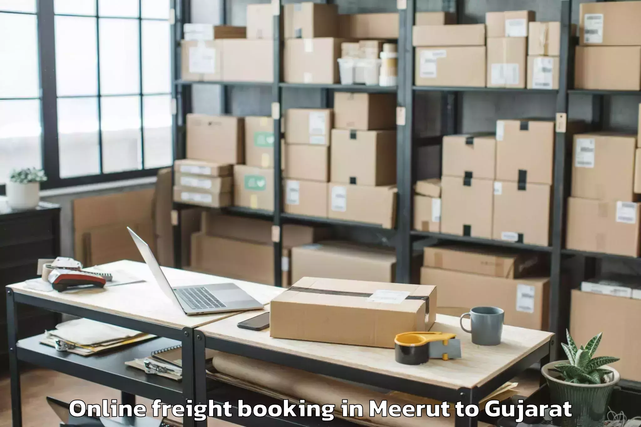 Easy Meerut to Amod Online Freight Booking Booking